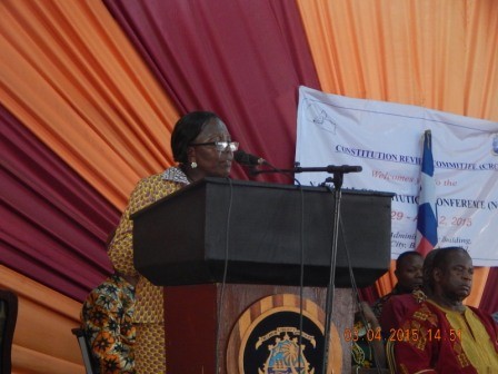 Constitution Review Committee Chairperson, Cllr. Gloria Musu Scott during the closing ceremony