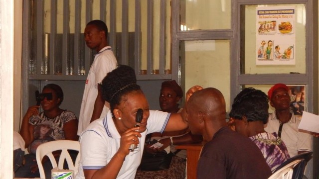 Residents benefit from free health services at Paynesville Health Fare. Photo: Gbatemah Senah