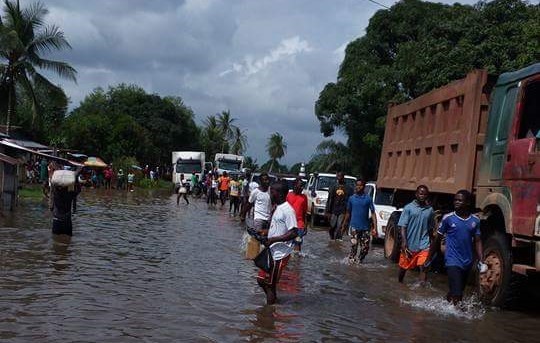 Flooding in Lower Margibi. Photo: Henry Tellewoyan / Peace FM