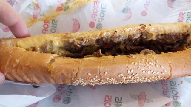  One of Stop & Shopâ€™s delicious beef-based sandwiches. Photo: Brooks Marmon