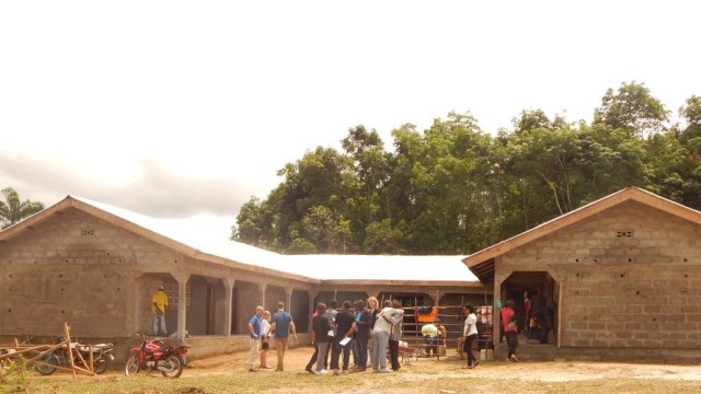 The US$46,000 vocation training center under construction in Yarpah Town. Photo: Gbatemah Senah