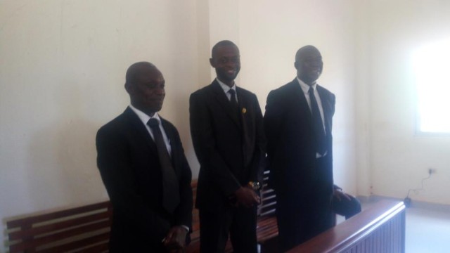 New graduates of the law school, Alieu M. Bility, Martin J.S. Corlon and J. Quiwoe Dennis. Photo: Moses Bailey