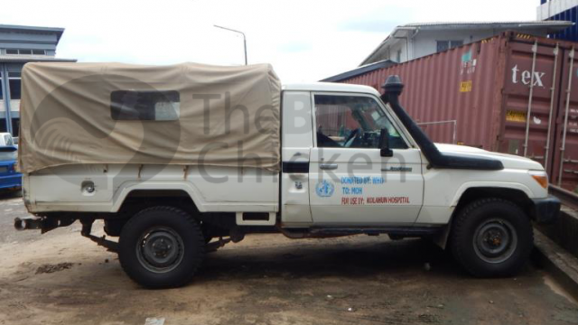 The Ministry of Health Vehicle which the victim boarded for Monrovia. Photo: Zeze Ballah 