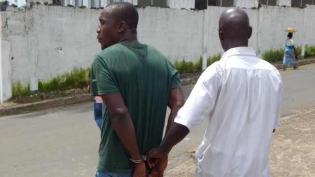 Alexander Toe in handcuffed on his way to Prison Photo Zeze Ballah