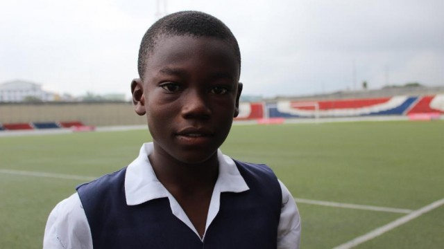 Leon Crawford, a student at Monrovia Football Academy. Photo: Lloyd Massah