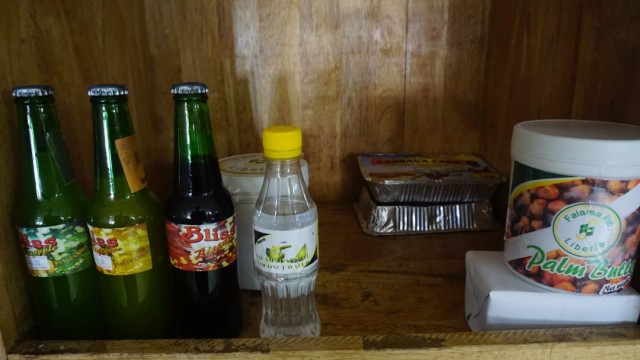 A few of the food items in the Liberian Marketplace, which largely contains artworks and crafts. Photo: Jefferson Krua